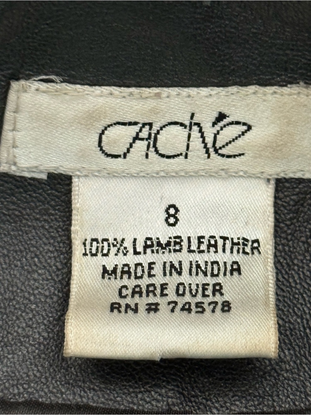 Cache Vintage lamb skin Deep metalic grey coat size 8 - Picture 8 of 8